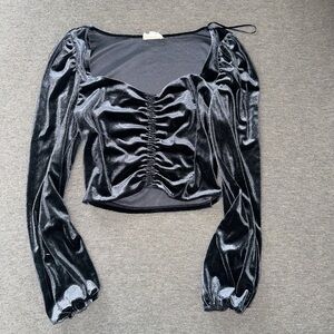 Velvet crop long sleeve